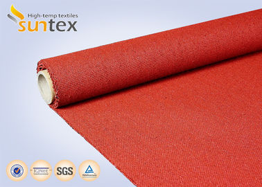 960 G/sqm Red Silicone Coated Fiberglass Fabric For Heat And Cold Insulation