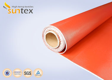 Red Flexible Connector Thermal Insulation Fabric Silicone Coated Glass Cloth