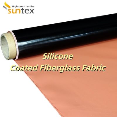 0.3 mm Thickness 400 g/sqm Weight 1.5 meter Width Silicone Coated Fiberglass Fabric for Heat and Fire Resistance