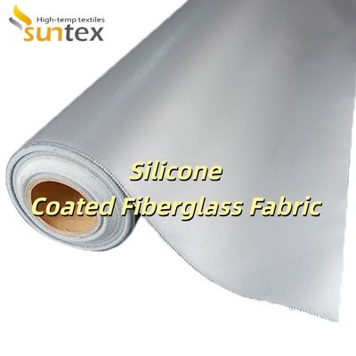Fire Retardant Silicone Coated Fiberglass Fabric with 400 g/sqm Weight and 0.3 mm Thickness for High Temperature Applications