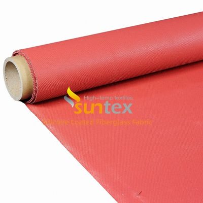 Double Sides Silicone Coated Fiberglass Fabric with 50 m / 100 m Roll Length and Corrosion Resistance for High Temperature Applications
