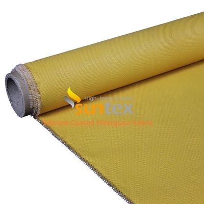Fireproof Silicone Coated Fiberglass Fabric with 50 m / 100 m Roll Length Alkali Free and Weatherproof