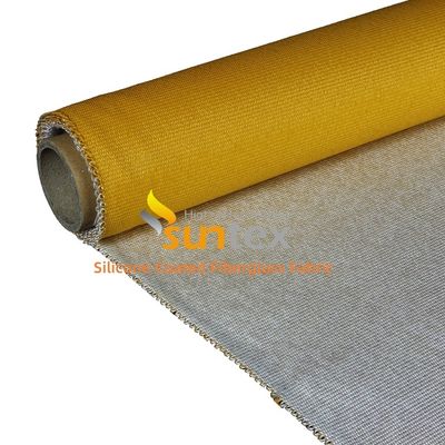 Fireproof Silicone Coated Fiberglass Fabric with 50 m / 100 m Roll Length Alkali Free Water Repellent Thermal Insulation Fabric