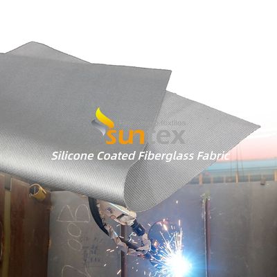 White Double Sided Silicone Coated Fiberglass Fabric 50 m / 100 m Roll Fireproof Thermal Insulation Cloth
