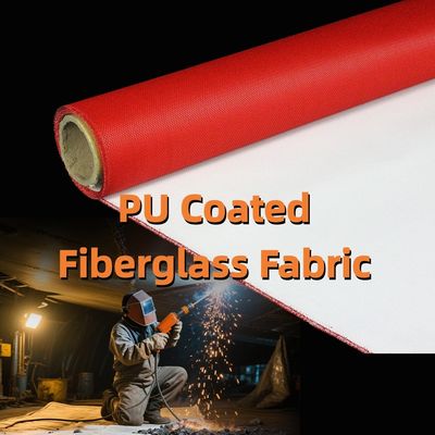 Industrial-Grade High-Strength Fireproof PU-Coated Fiberglass ClothCore Parameters: 460 g/sqm | 0.41 mm | PU-Coated for Durability