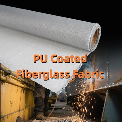 PU Coated Fiberglass Fabric with 460 g/sqm Weight 0.41 mm Thickness and 1800°C Resistance