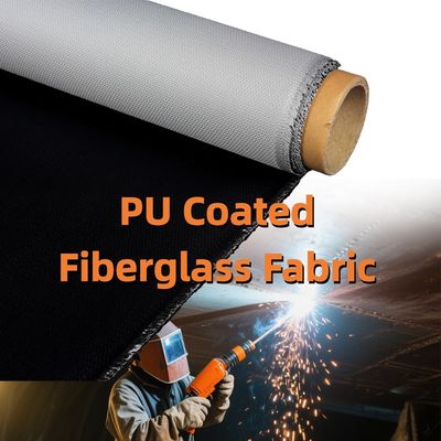 Chemical Resistant PU Coated Fiberglass Fabric 460 g/sqm 0.41 mm Fireproof Heat Resistance