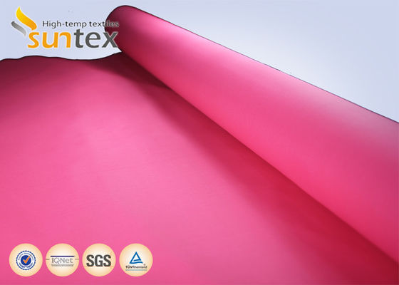 Red 0.4mm Fire Resistant Fiberglass Fabric with Acrylic Coating for 550 Degree C Temperature Resistance and Easy Sewing