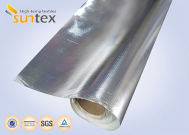 0.4mm Aluminum Foil Fabric Aluminized Fabric / Thermal Insulation Material Flame Retardant Fiberglass Cloth