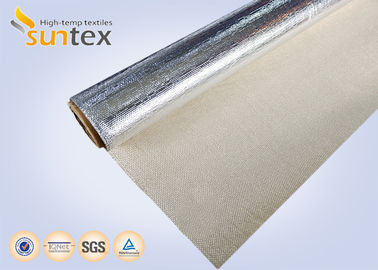 0.4mm Aluminum Foil Fabric Aluminized Fabric / Thermal Insulation Material Flame Retardant Fiberglass Cloth