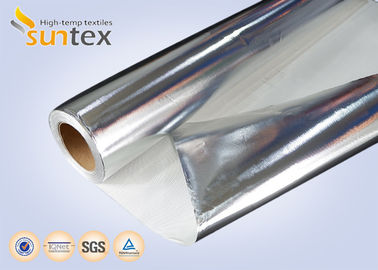 0.4mm Aluminum Foil Fabric Aluminized Fabric / Thermal Insulation Material Flame Retardant Fiberglass Cloth