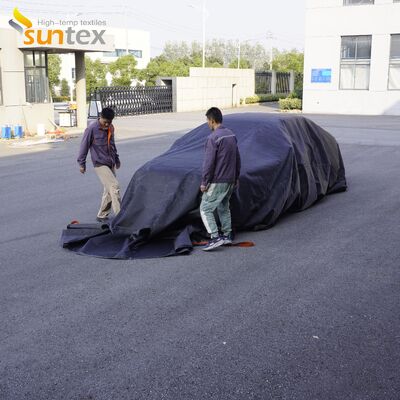 Gray EV Car Fire Blanket with 550℃/1000℃ Thermal Resistance and Oxygen Deprivation for Fire Pit Mat Safety