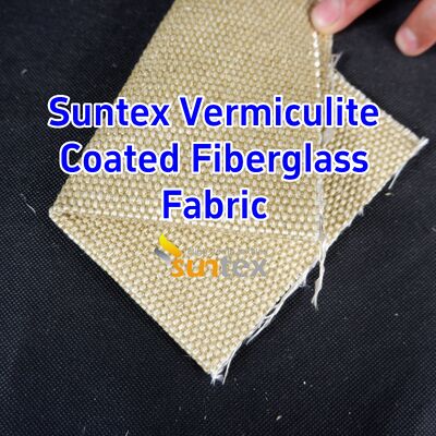 750℃ Temperature Resistance 1070gsm Heavy Weight Vermiculite Coated Fiberglass Fabric with Excellent Abrasion Resistance
