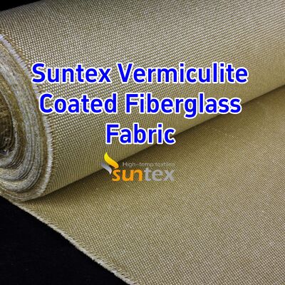 Abrasion Resistant Vermiculite Coated Fiberglass Fabric with 750℃ Temperature Resistance and Double Sided Vermiculite Coating for Removable Insulation Cover