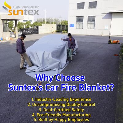 EV Car Fire Blanket with 550℃/1000℃ Thermal Resistance for Oxygen Deprivation and Gray Color Fire Pit Mat