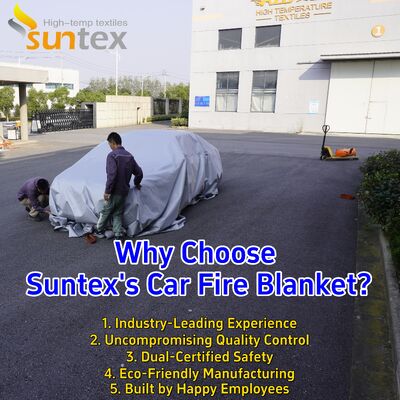 1200℃ Temperature Resistant EV Car Fire Blanket with Oxygen Deprivation and 550℃/1000℃ Thermal Resistance