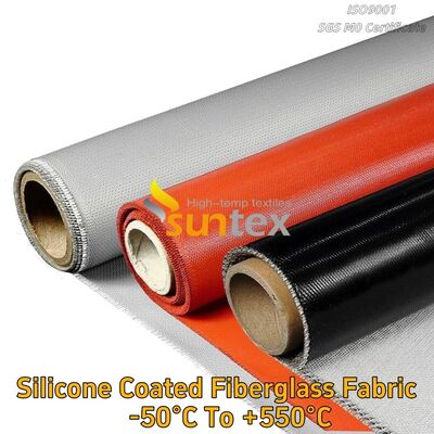 Suntex Heat Resistant C-Glass Fire Retardant Silicone Coated Silicone Rubber Coated Fiberglass Sheet/Fabric/Cloth