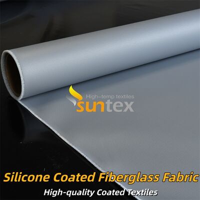 Industrial Grade Double Sided Grey Color Silicone Coated Fiberglass Fabric 400 g/sqm for Fire Retardant and Insulation