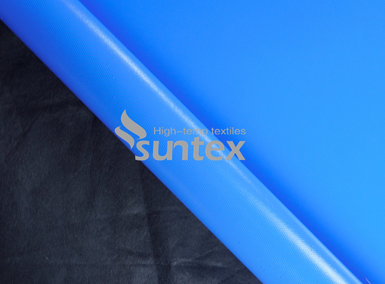 Tecido de fibra de vidro revestido de silicone azul para almofadas removíveis de alta temperatura