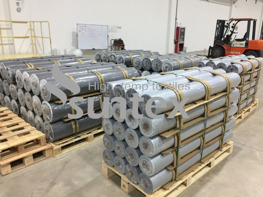 Grey Silicone Coated Fiberglass Fabric de prata para coberturas isolantes removíveis à prova de fogo