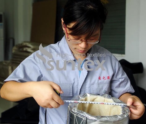 A borracha de silicone revestiu o revestimento e a tampa removíveis da isolação do clothFor da fibra de vidro da alta temperatura da tela da fibra de vidro