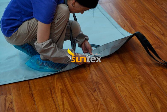 Silicone fácil de Carry Fire Blanket 6X8m do PRO carro da extra grande revestido para veículos com a trouxa