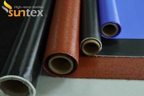 A borracha de silicone colorida resistente de alta temperatura da junção de expansão revestiu a tela da fibra de vidro