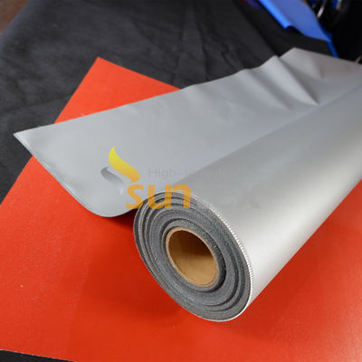 Tecido de fibra de vidro de silicone E-Glass cinza à prova de fogo para isolamento térmico de alta temperatura, tecido revestido com silicone