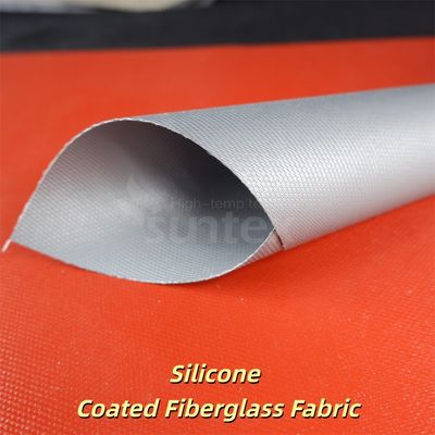 Tecido de fibra de vidro revestido com silicone repelente de água e anti-envelhecimento com boas propriedades mecânicas para uso industrial