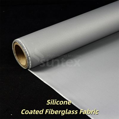 Tecido de fibra de vidro revestido com silicone de 0,3 mm de espessura e 400 g/m² para isolamento térmico e aplicações retardantes de fogo