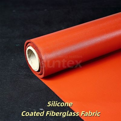 Tecido de fibra de vidro revestido com silicone resistente ao calor com espessura de 0,3 mm e peso de 400 g/m² para áreas de alta temperatura