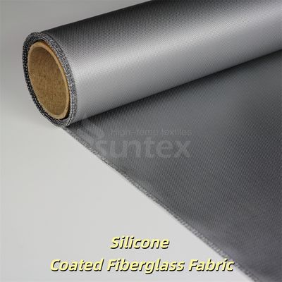 Tecido de fibra de vidro revestido com silicone, de cor cinzenta e livre de álcalis, para isolamento térmico à prova de fogo