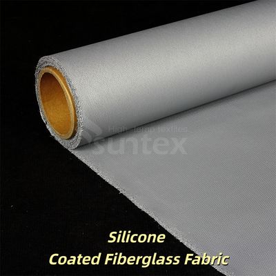 Tecido de fibra de vidro cinza, à prova de fogo, sem álcalis, revestido com silicone, para cortinas de segurança