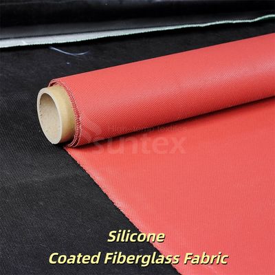 Tecido de fibra de vidro revestido com silicone flexível com largura de 1 / 1,2 / 1,5 metros e comprimento do rolo de 50 m / 100 m para aplicações de alta temperatura
