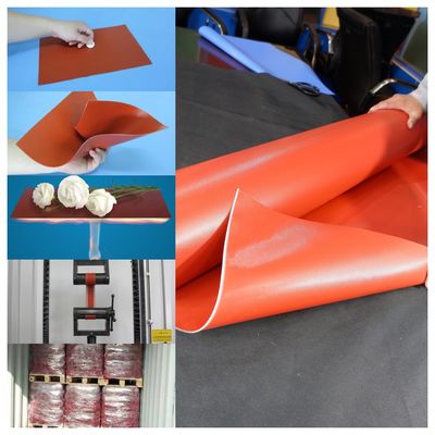 Tecido de fibra de vidro revestido com silicone de dupla face, cor cinza, livre de álcalis, resistência a altas temperaturas, retardante de fogo
