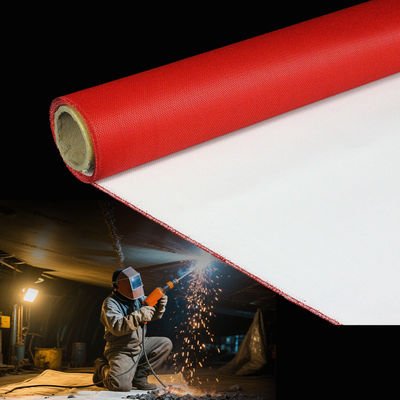 Safety Heat-Insulated Welding Blanket Withstands 1800°C Blue/Black Fire-Resistant PU Coated Fiberglass Fabric