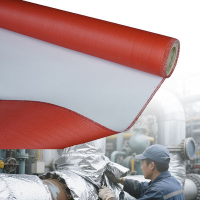 Double-Sided Fireproof PU Coated Fiberglass Fabric 460 g/sqm 0.41 mm Twill Weave for Fire Resistant Applications