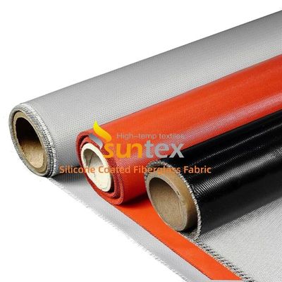 Double Sides Silicone Coated Fiberglass Fabric with 50 m / 100 m Roll Length and Corrosion Resistant Properties