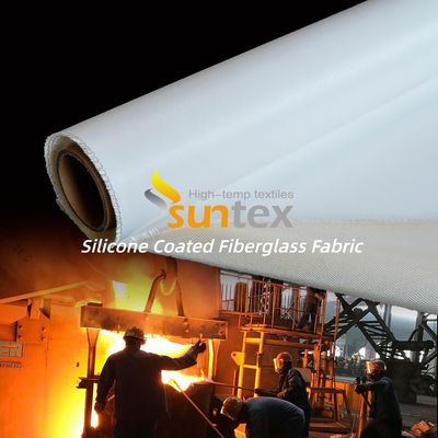 Silicone Coated Fiberglass Fabric with Temperature Resistance -50C to 500C, 400 g/sqm Weight, and 0.3 mm Thickness