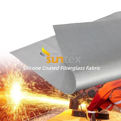 Fireproof Silicone Coated Fiberglass Fabric with Temperature Resistance -50°C to 500°C and 0.3 mm Thickness