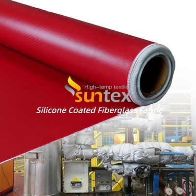 Double Sided Silicone Coated Fiberglass Fabric with Temperature Resistance -50C to 500C and 50 m / 100 m Roll Length