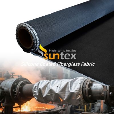 Silicone Coated Fiberglass Fabric with 50 m / 100 m Roll Length Alkali Free Water Repellent Fireproof Cloth