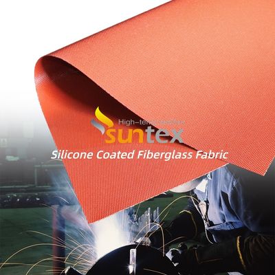 Double Sided Silicone Coated Fiberglass Fabric 800℃ Protective Welding Blanket with 50 m / 100 m Roll Length
