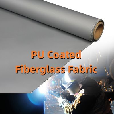 Double-Sided PU Coated Fiberglass Fabric 460 g/sqm 0.41 mm Fireproof Thermal Insulation for Industrial Use