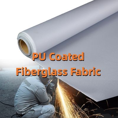 Fire Resistant PU Coated E-Glass Welding Blanket 460 g/sqm 0.41 mm Thickness Splash Proof Fabric
