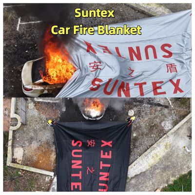 Suntex EV Car Fire Blanket com cobertura de 60 minutos de mitigação de explosão e cor cinzenta para incêndios de baterias de íons de lítio