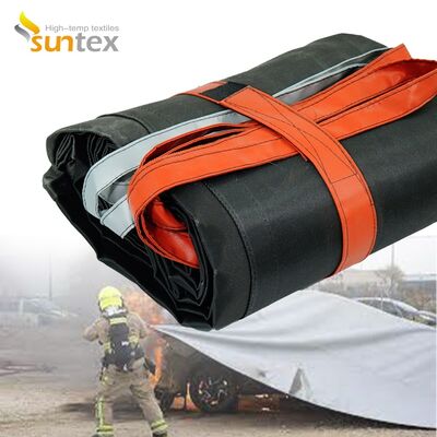 Gray EV Car Fire Blanket with 550℃/1000℃ Thermal Resistance and Oxygen Deprivation for Fire Pit Mat Safety