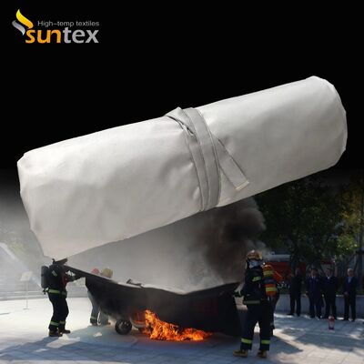Cobertura de incêndio para veículos eléctricos cinza com resistência térmica de 550°C/1000°C para controlo de incêndio por privação de oxigénio