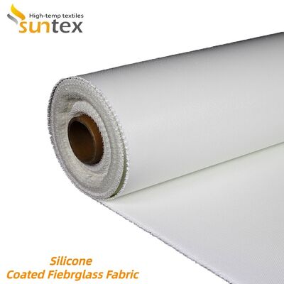 Flame Retardant Silicone Coated Fiberglass Fabric with 850g/m2 Weight and 0.75mm Thickness for 260℃ Heat Resistance