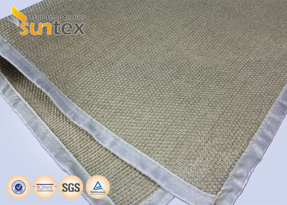Vermiculite Coated Fiberglass Fabric 1200°C Fire Resistant 620g/sqm